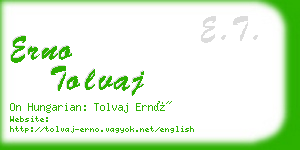 erno tolvaj business card